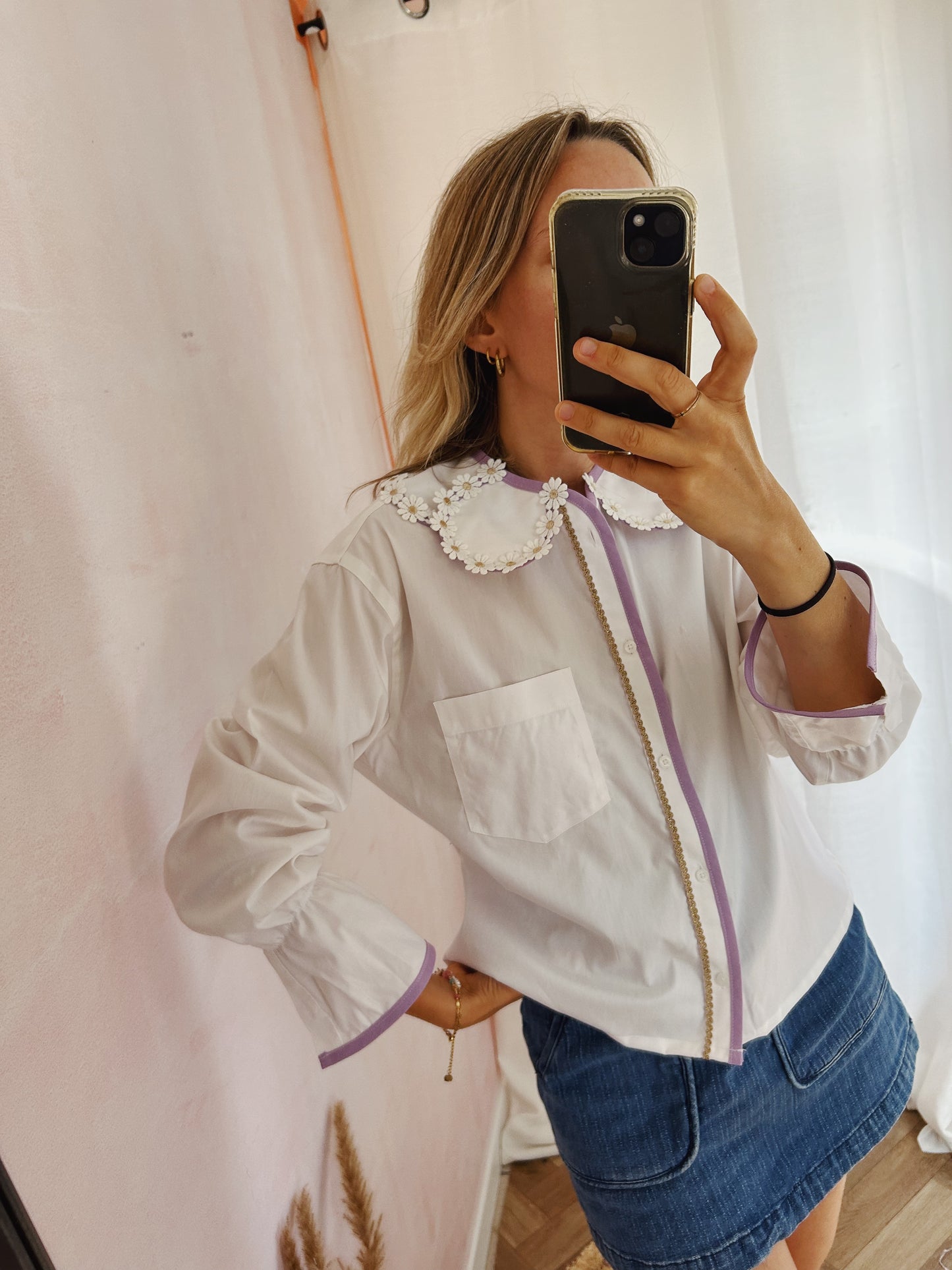 Maximarguerite lilac ivory shirt