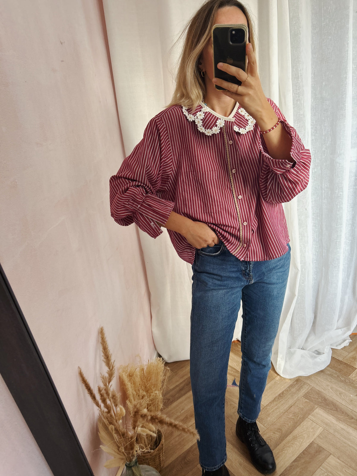 Maximarguerite red striped shirt