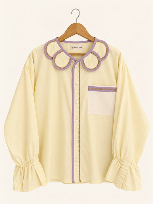 Chemise Marguerite pocket citrus