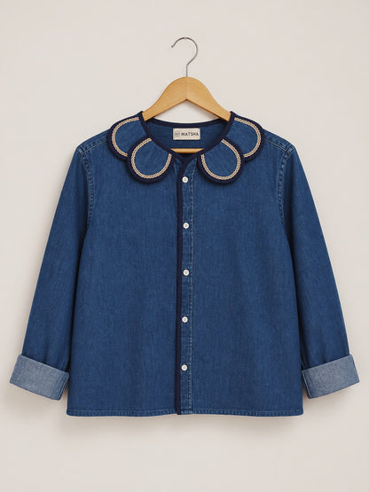 Chemise signature Marguerite gold denim