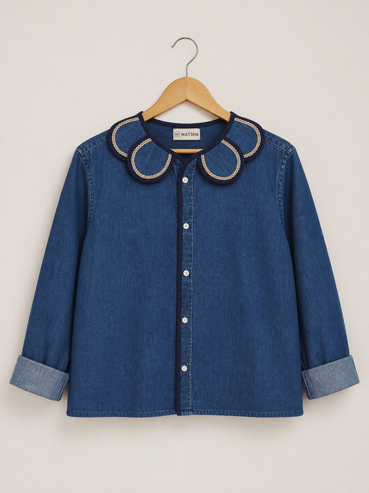 Chemise signature Marguerite gold denim