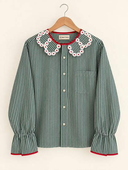Chemise Maximarguerite stripes mint