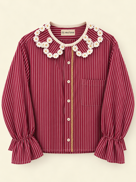 Chemise Maximarguerite stripes red