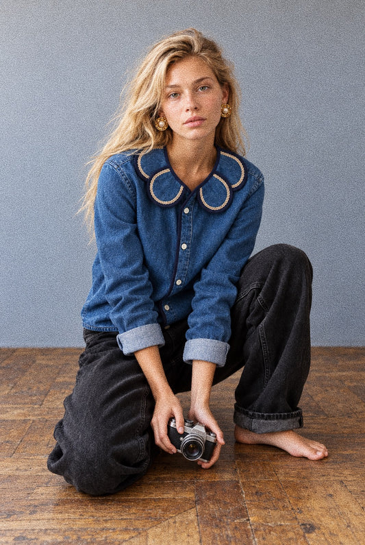 Chemise Marguerite gold denim