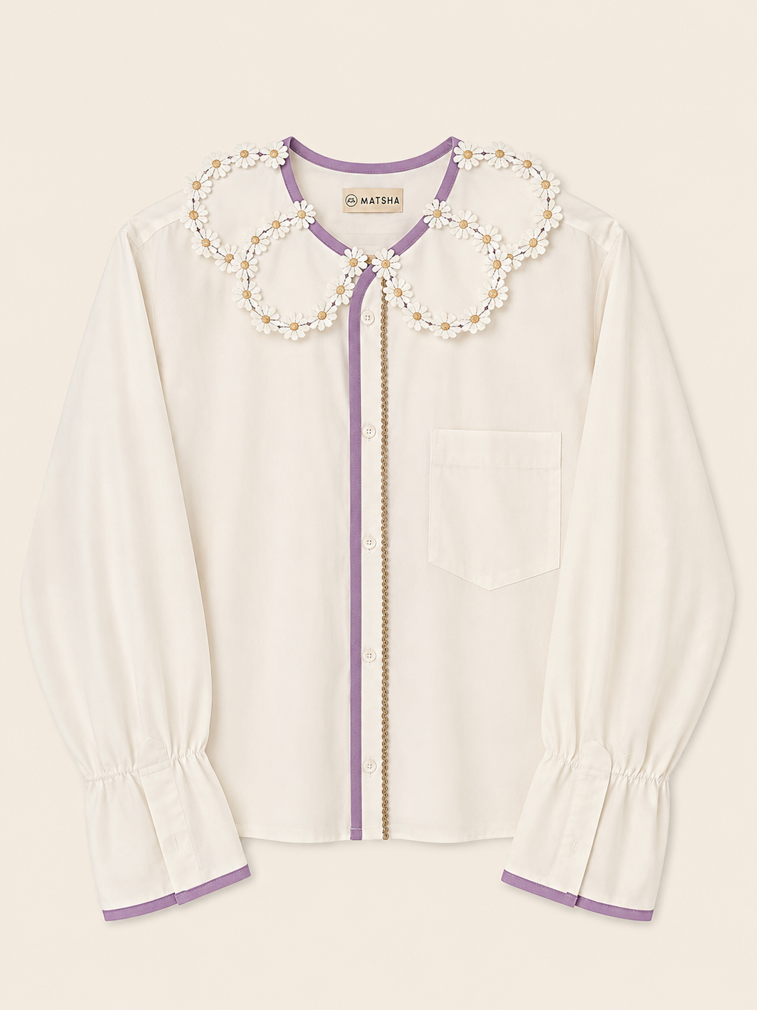 Maximarguerite lilac ivory shirt