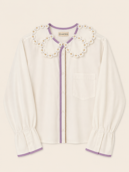 Maximarguerite lilac ivory shirt