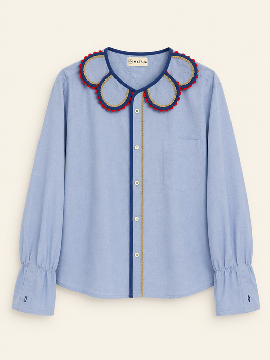 Chemise Marguerite blue java