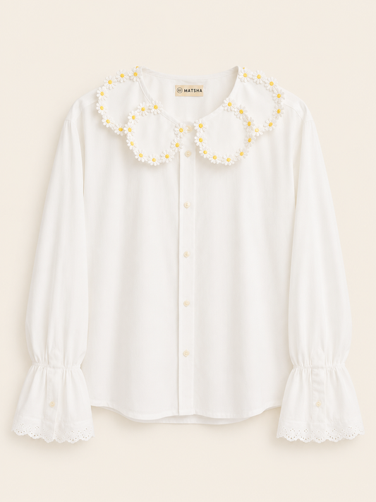 Chemise Maxi Marguerite ivoire