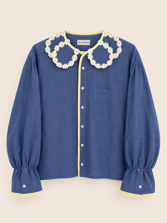 Chemise Maximarguerite citrus blue
