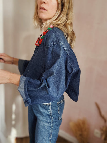 Chemise denim crop Funambulle