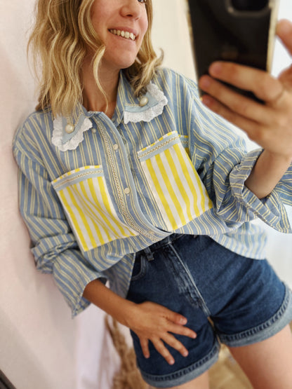 Chemise Mila rayures citron