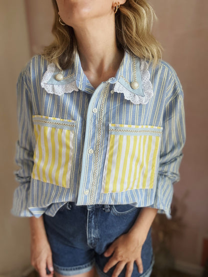 Chemise Mila rayures citron