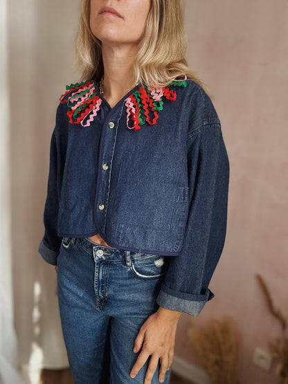 Chemise denim crop Funambulle