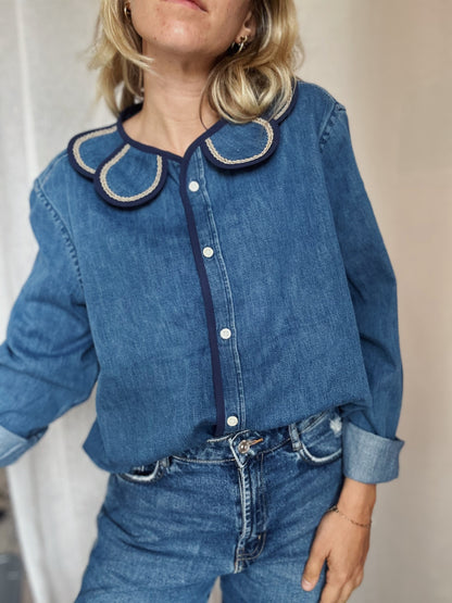 Chemise signature Marguerite gold denim