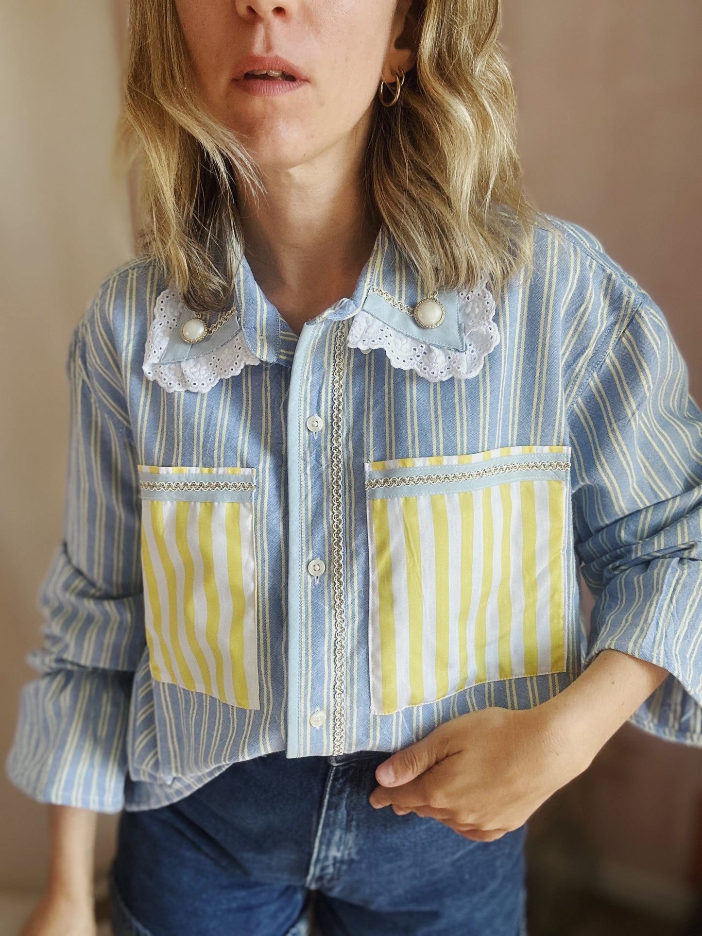 Chemise Mila rayures citron