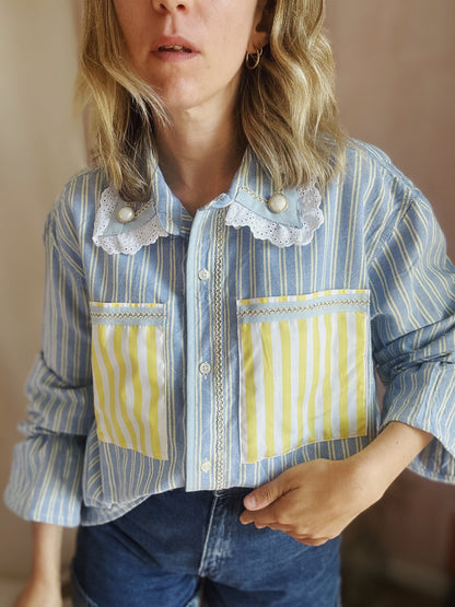 Chemise Mila rayures citron