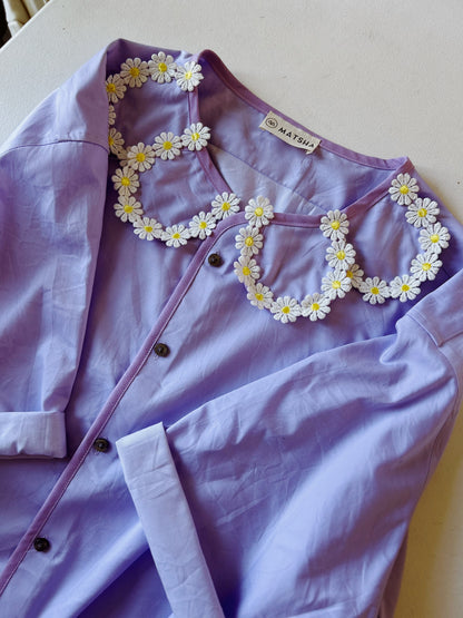 Chemise Maxi Marguerite lavande