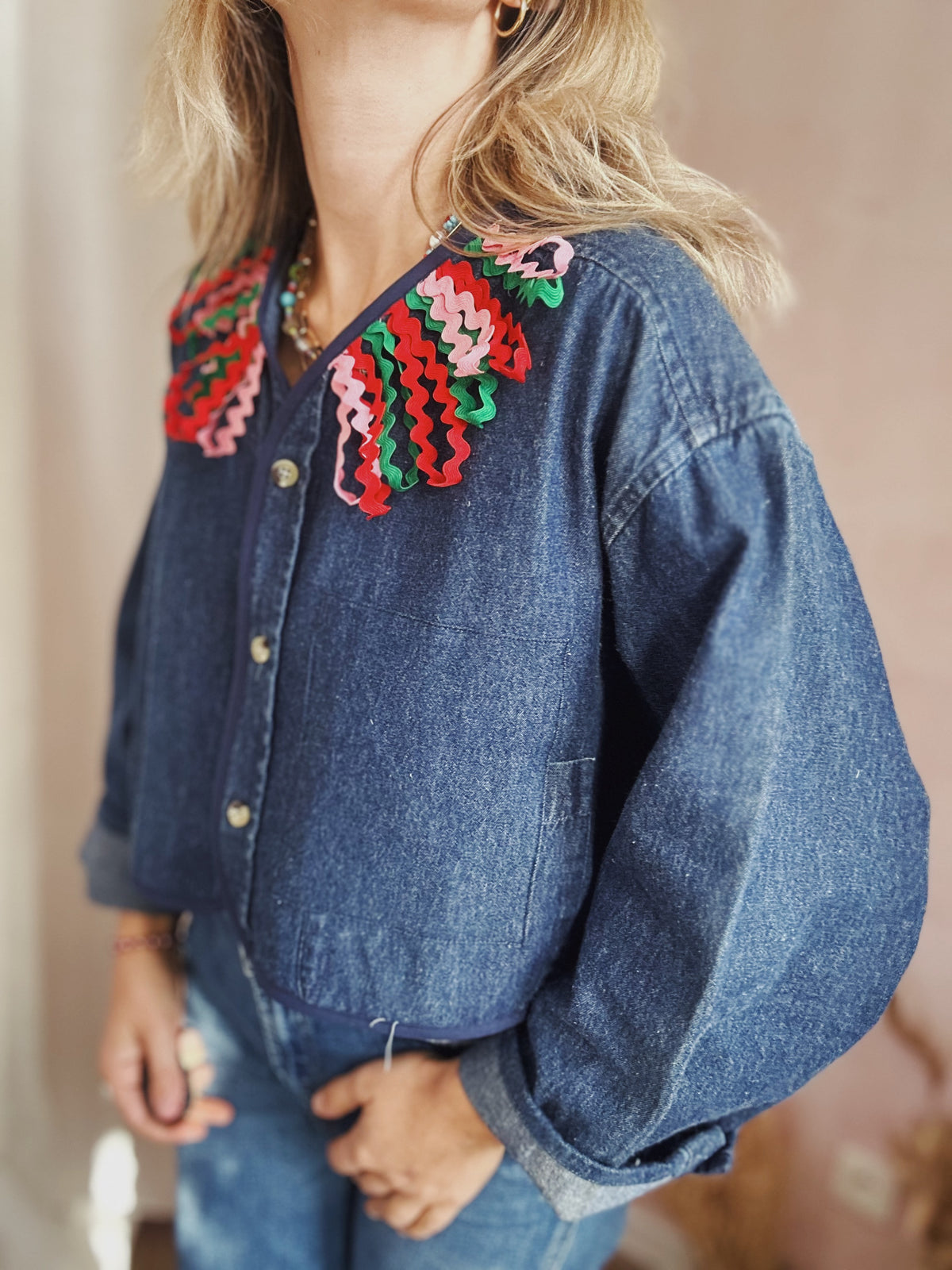 Chemise denim crop Funambulle