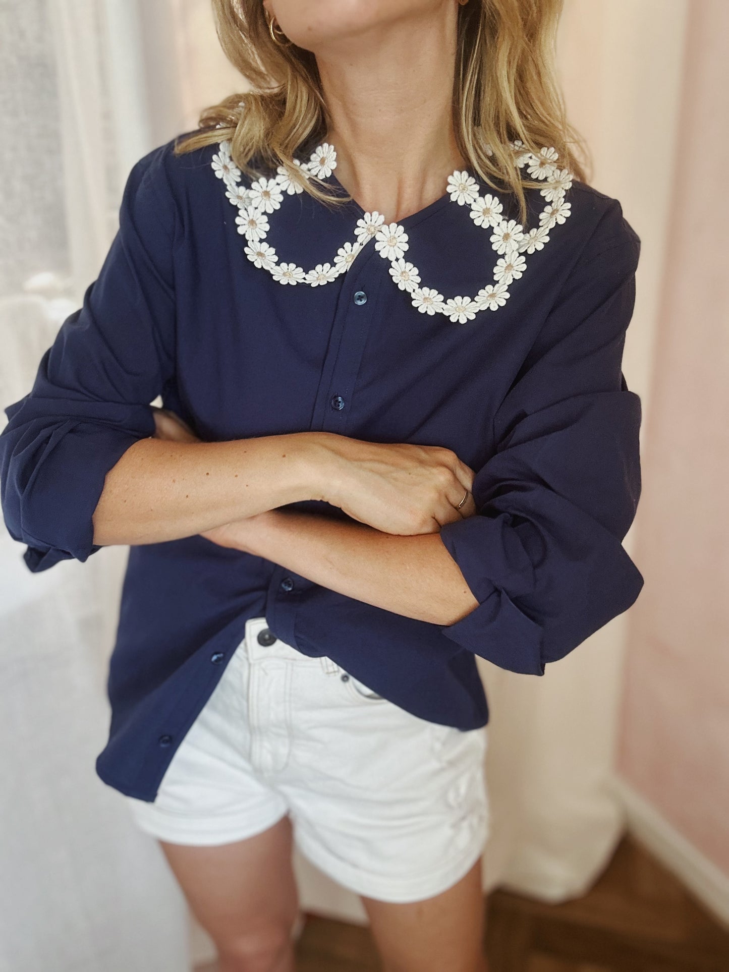 Chemise Maxi Marguerite marine