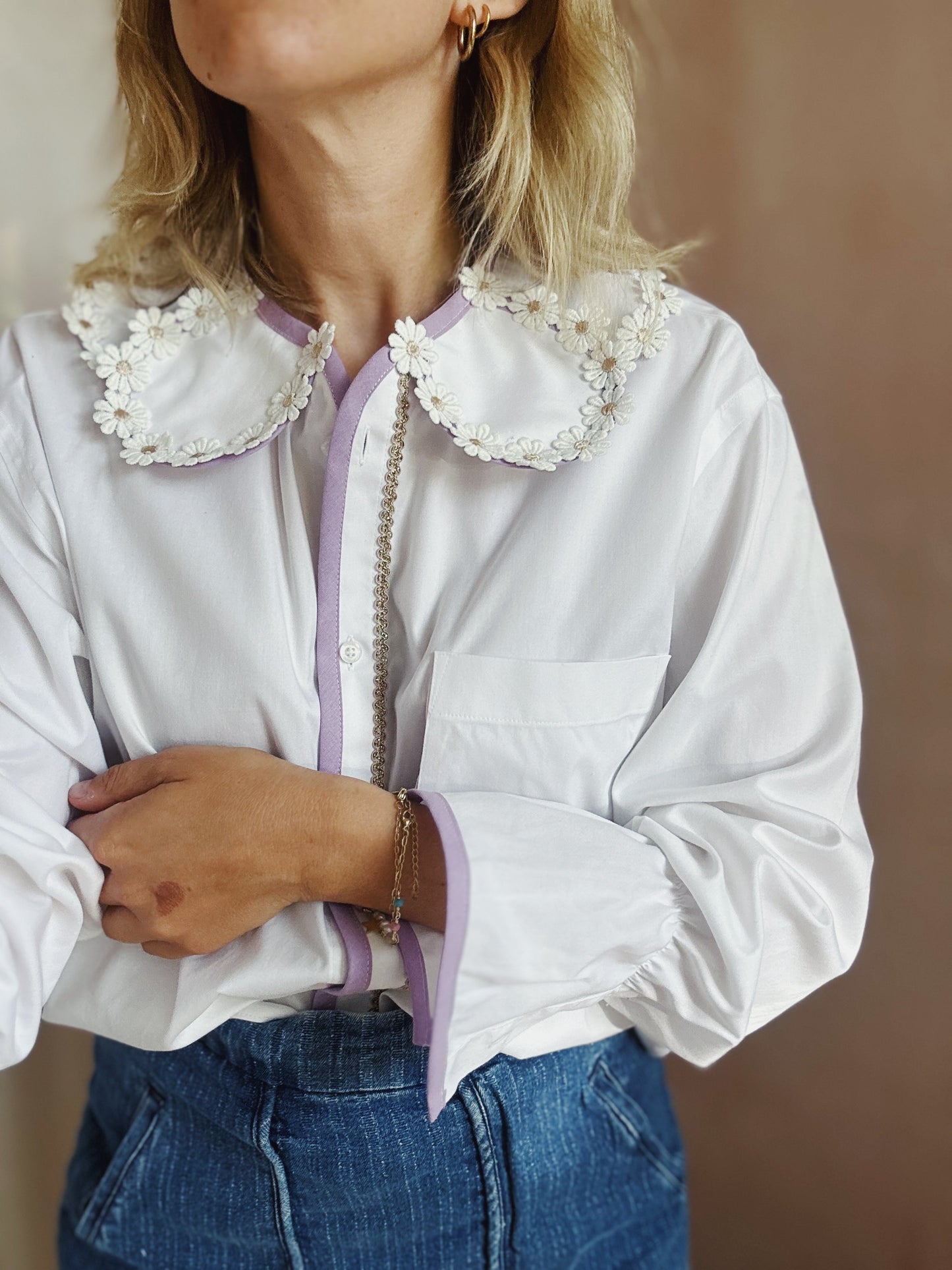 Maximarguerite lilac ivory shirt