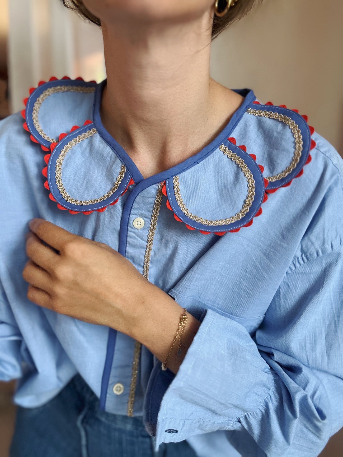 Chemise Marguerite blue java