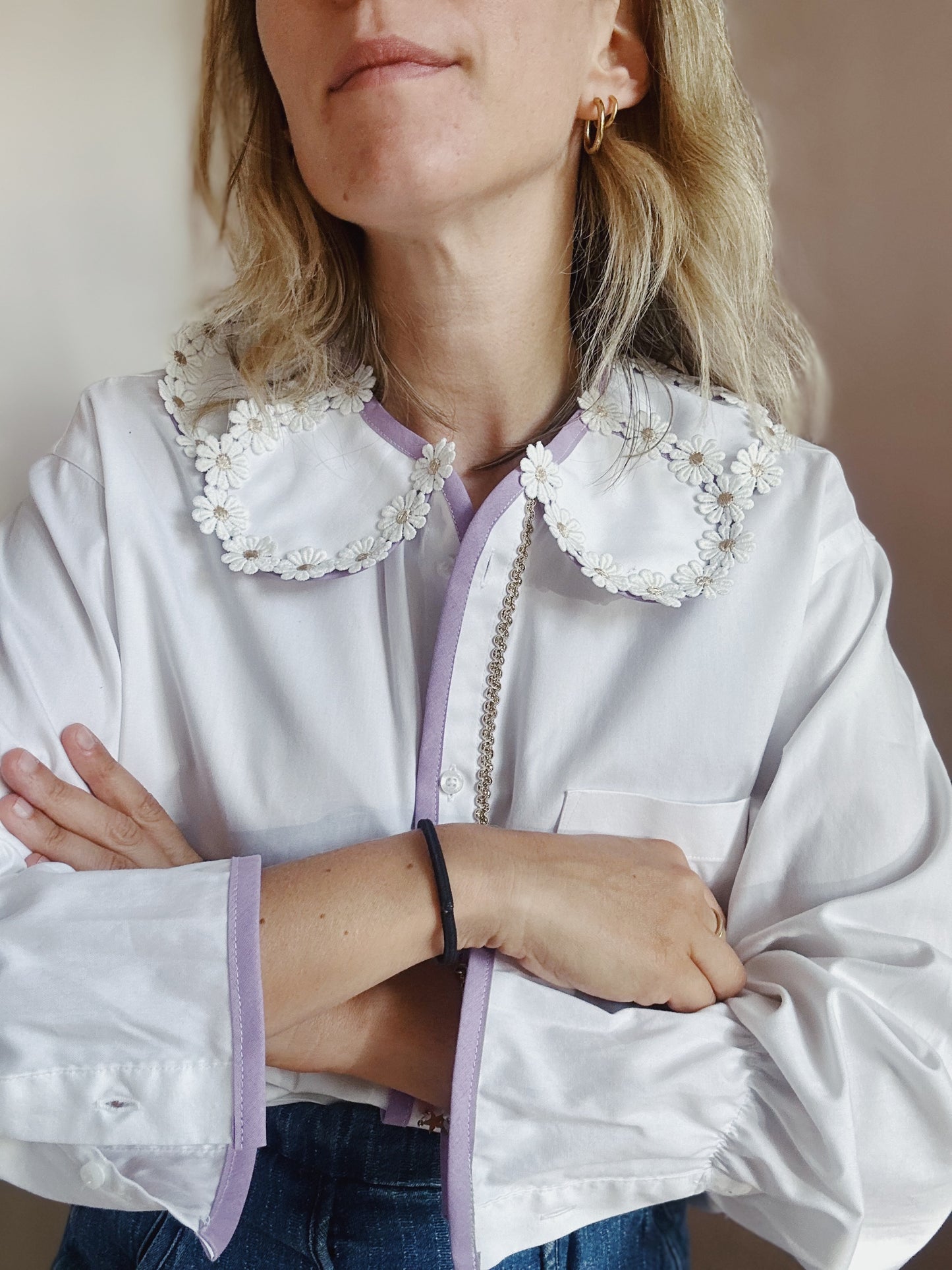 Maximarguerite lilac ivory shirt