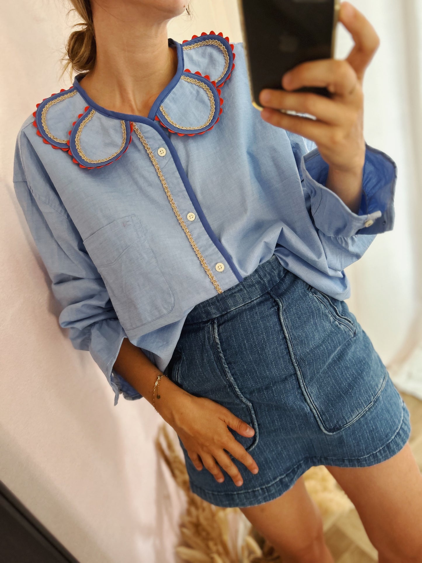 Chemise Marguerite blue java