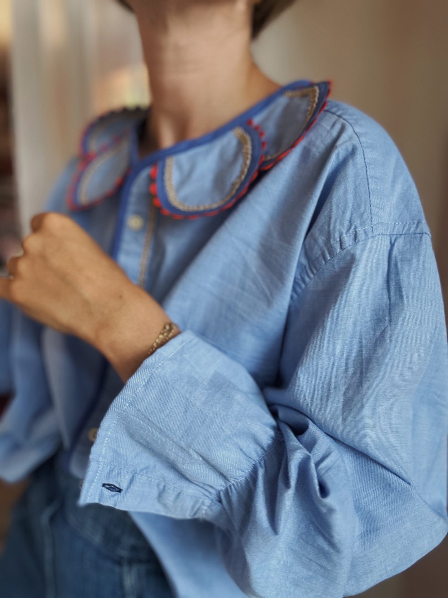 Chemise Marguerite blue java