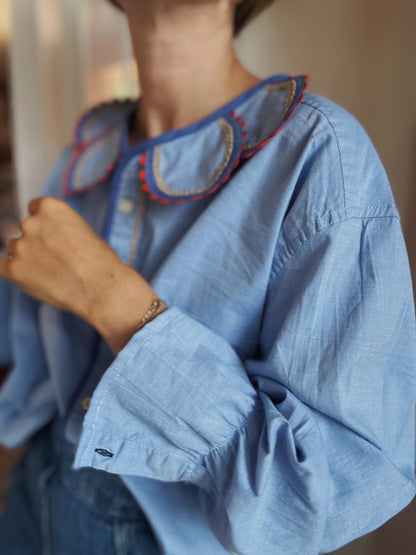 Chemise Marguerite blue java