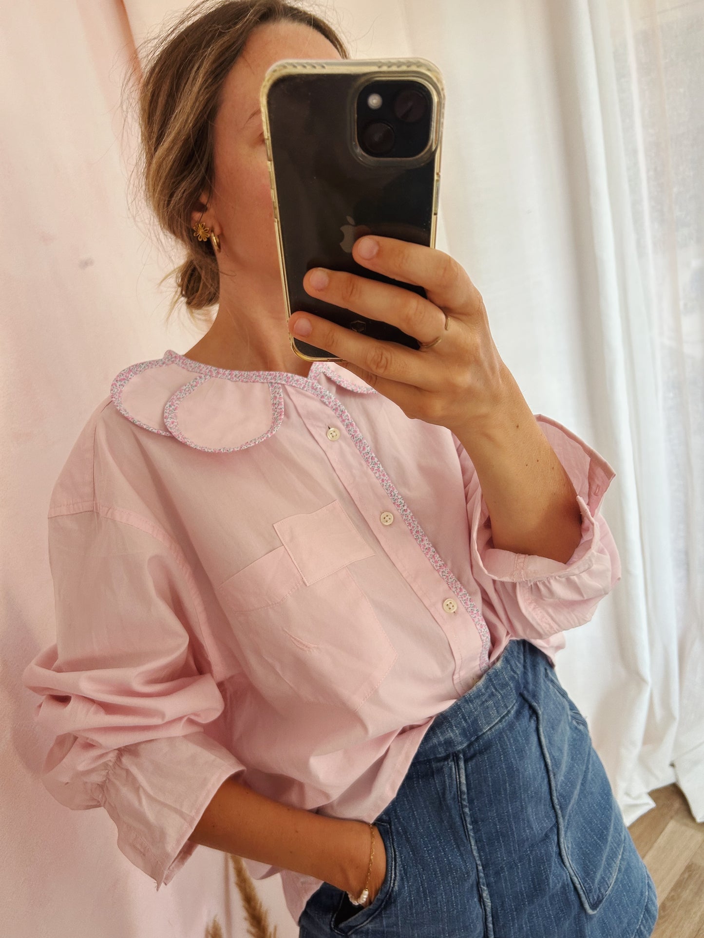 Chemise Marguerite rose liberty