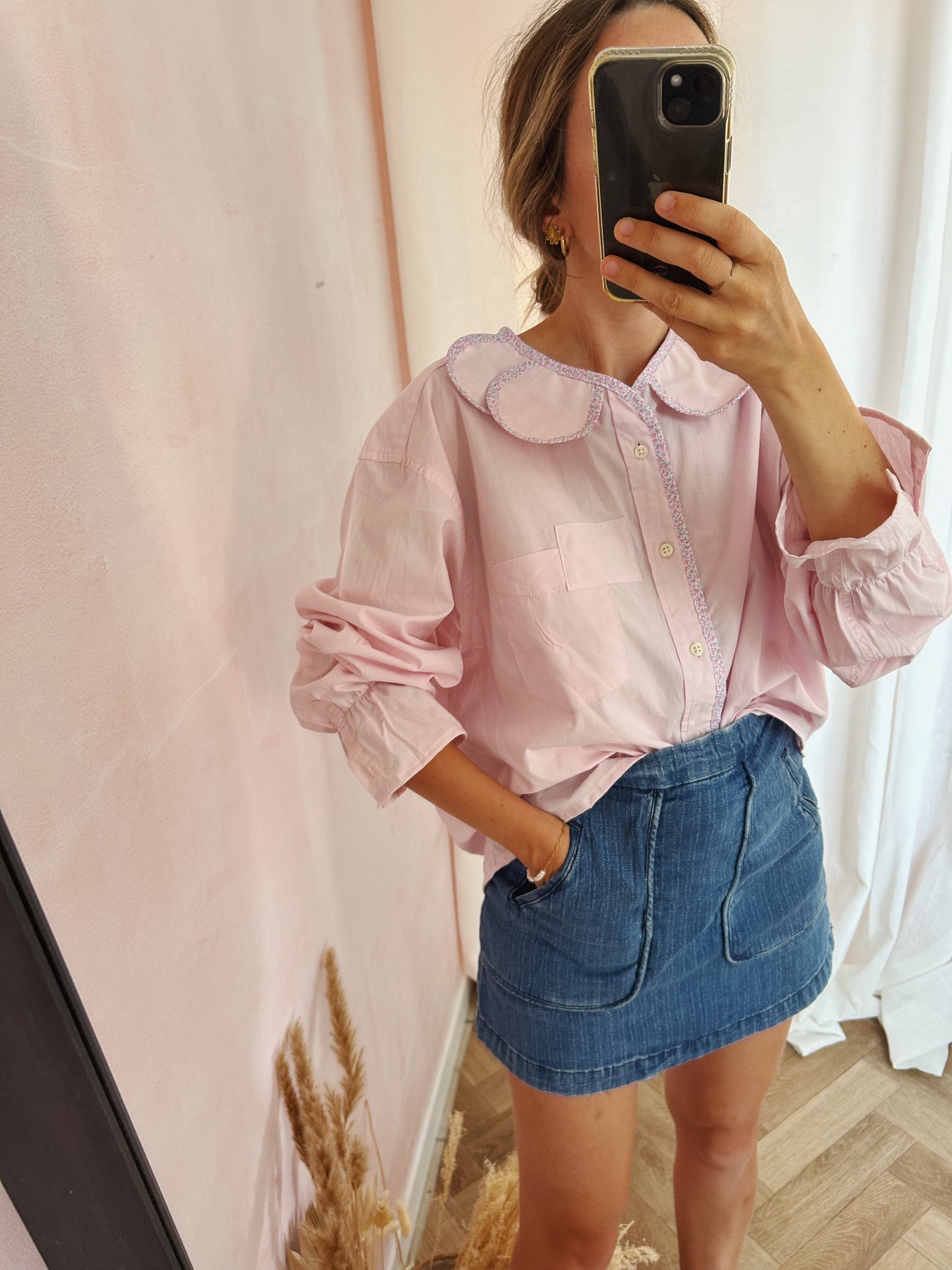 Chemise Marguerite rose liberty
