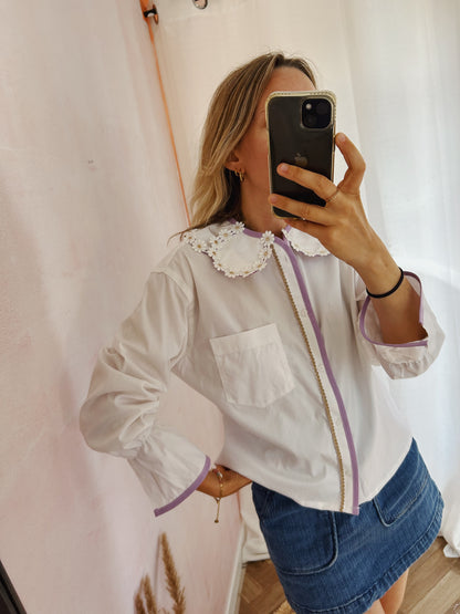 Maximarguerite lilac ivory shirt