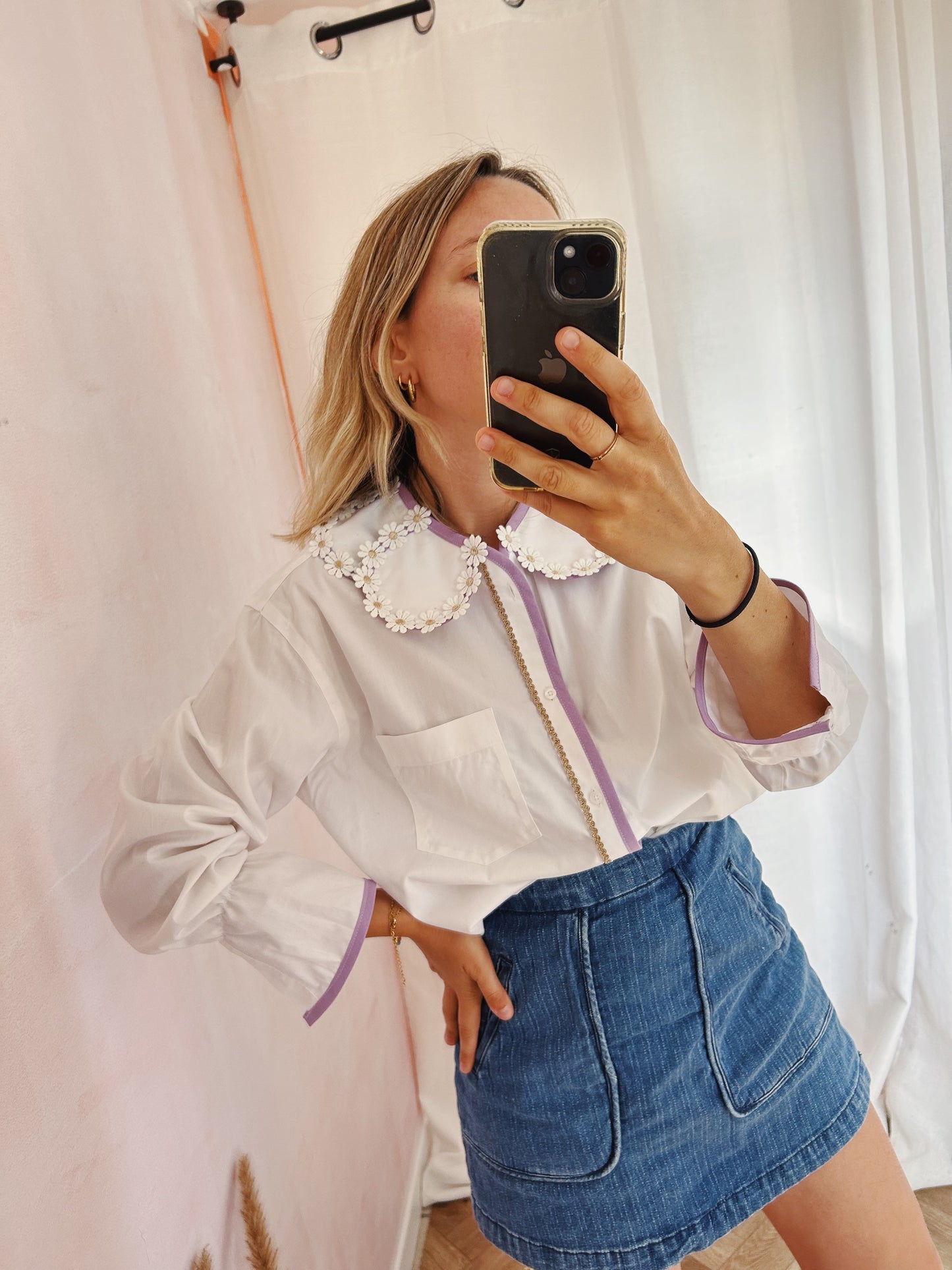 Maximarguerite lilac ivory shirt