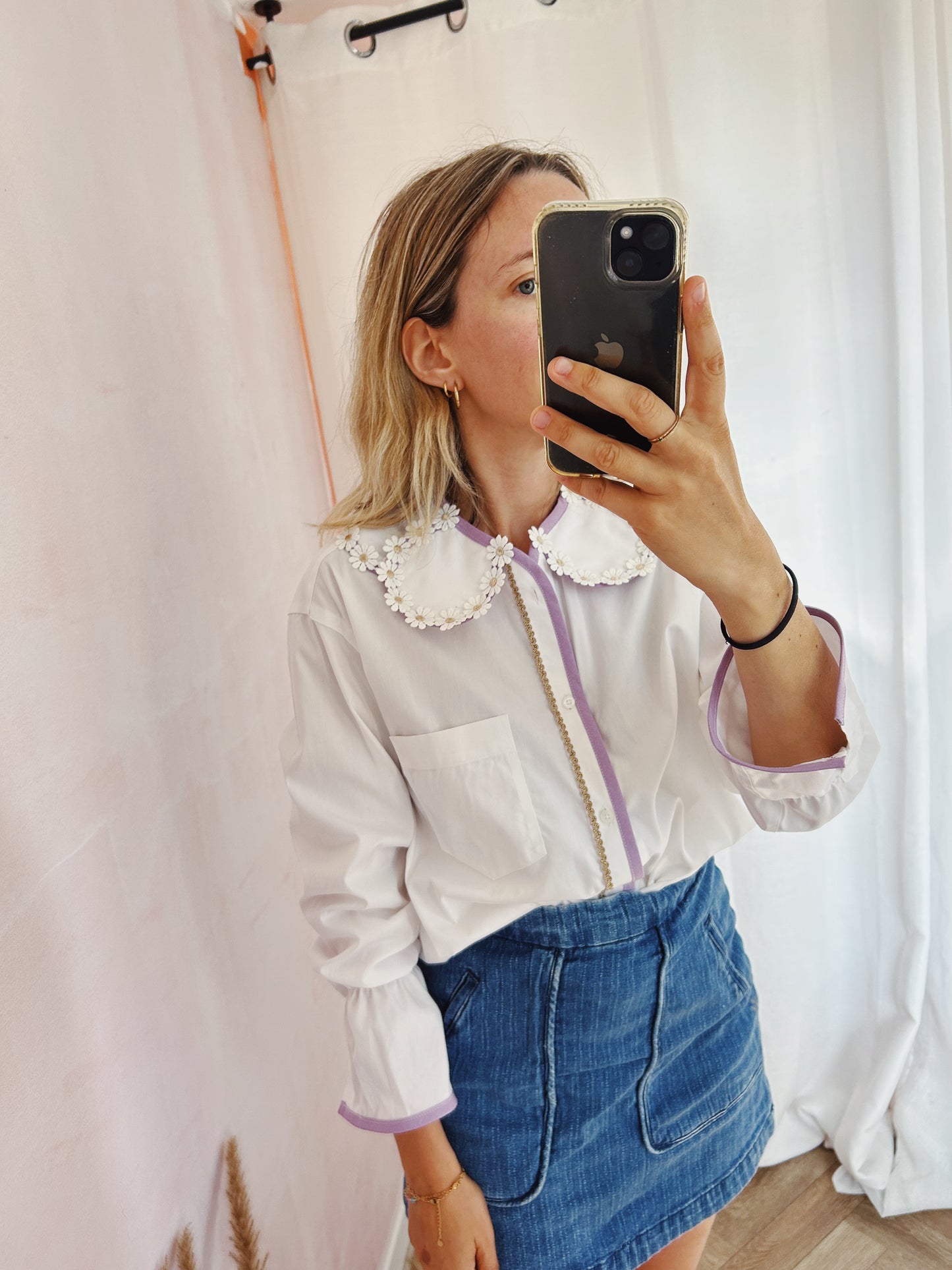 Maximarguerite lilac ivory shirt
