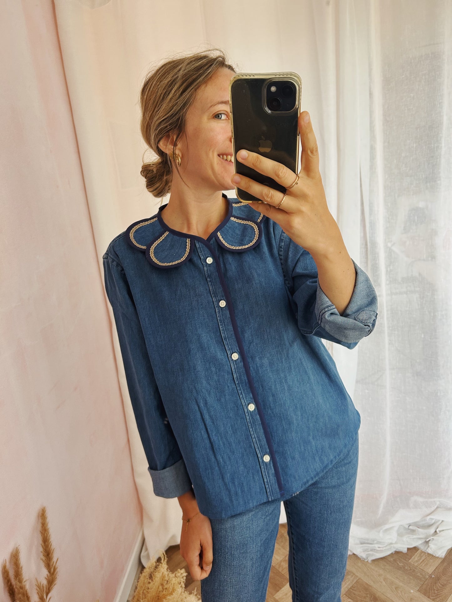 Chemise signature Marguerite gold denim
