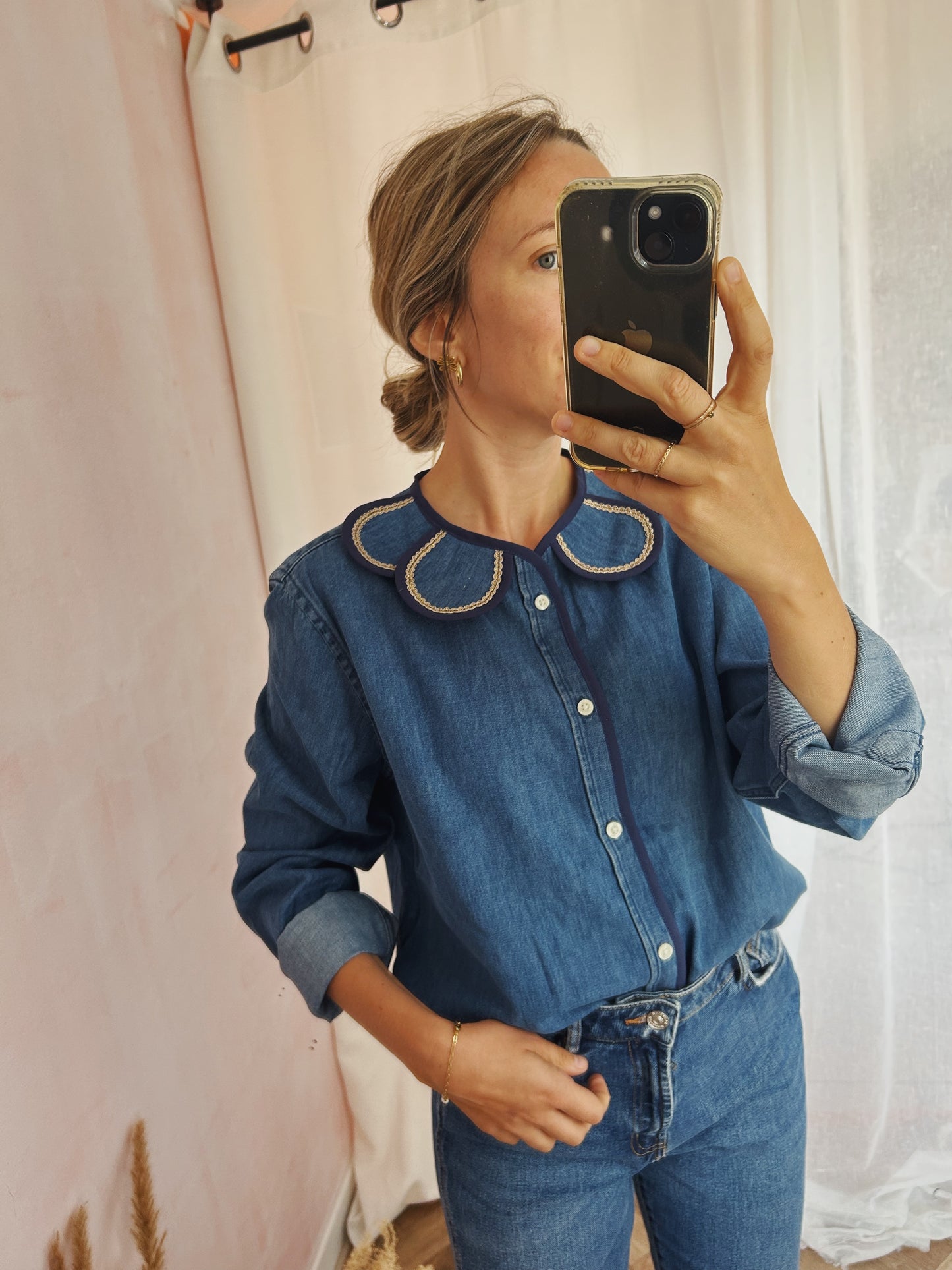 Chemise signature Marguerite gold denim