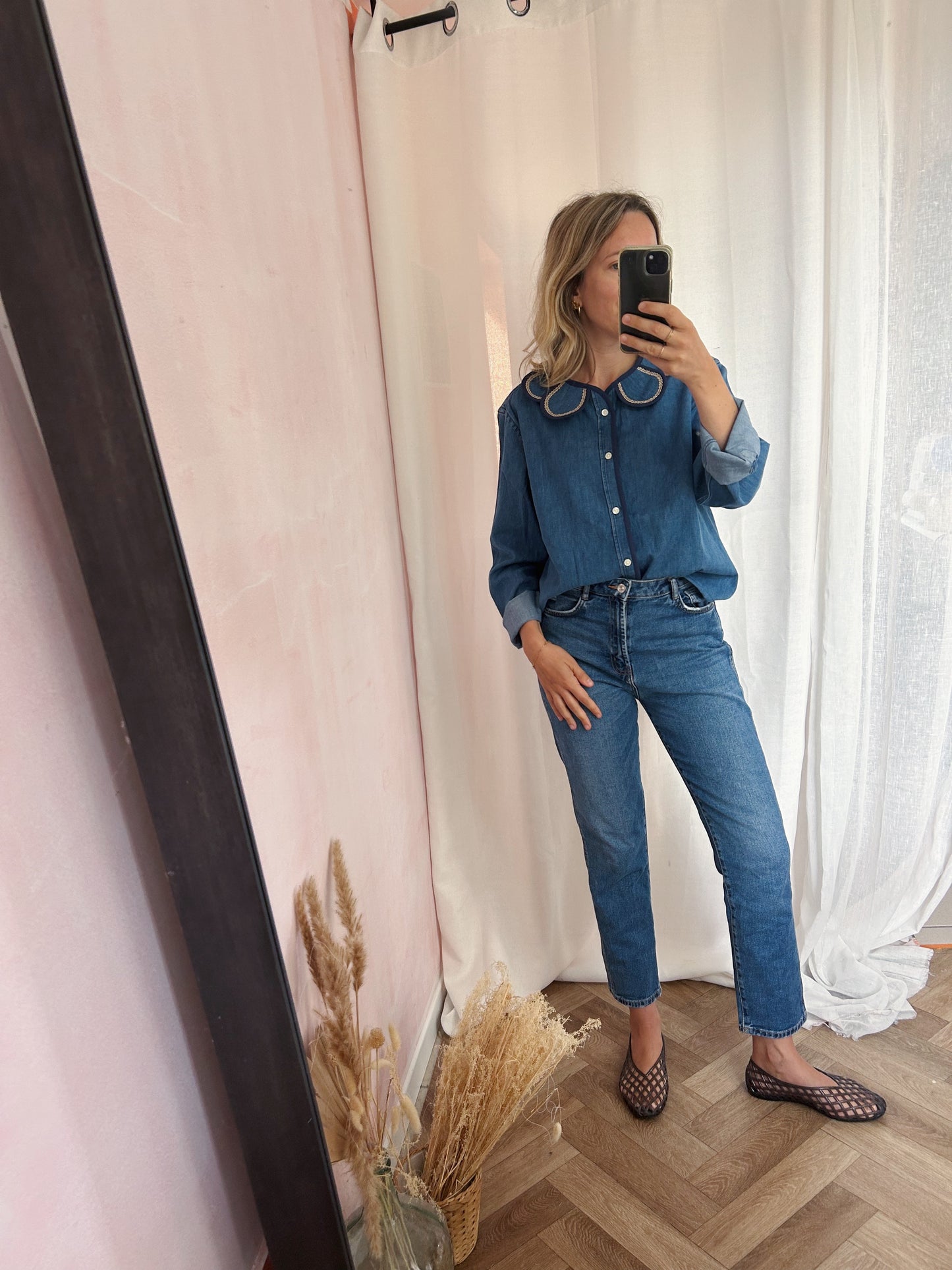 Chemise signature Marguerite gold denim