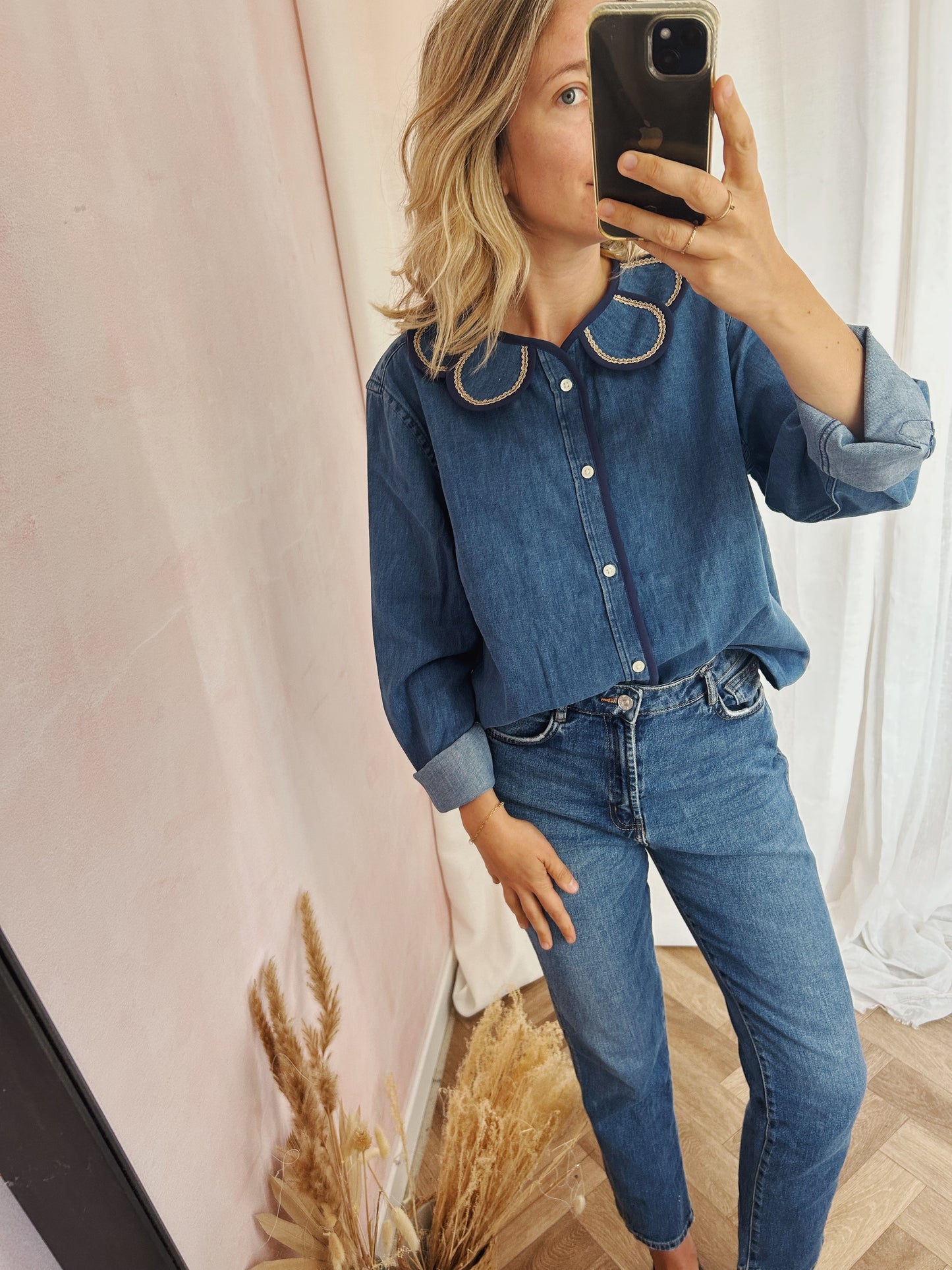 Chemise signature Marguerite gold denim