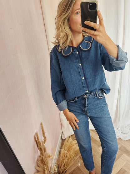 Chemise signature Marguerite gold denim