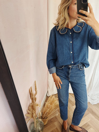 Chemise signature Marguerite gold denim