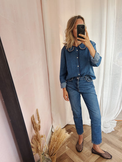 Chemise signature Marguerite gold denim
