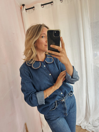 Chemise signature Marguerite gold denim