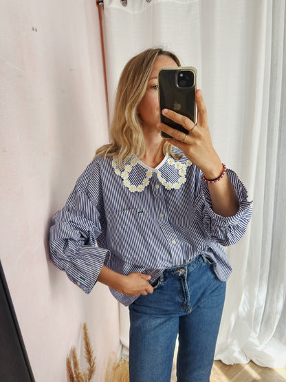 Chemise Maximarguerite stripes blue