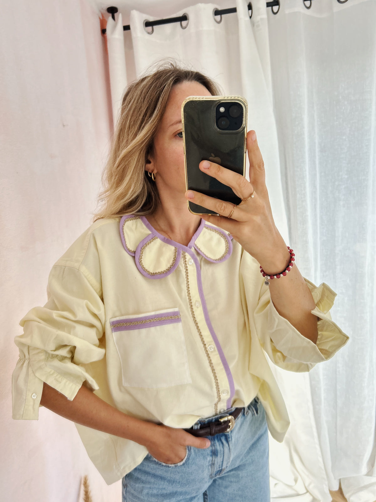 Chemise Marguerite pocket citrus