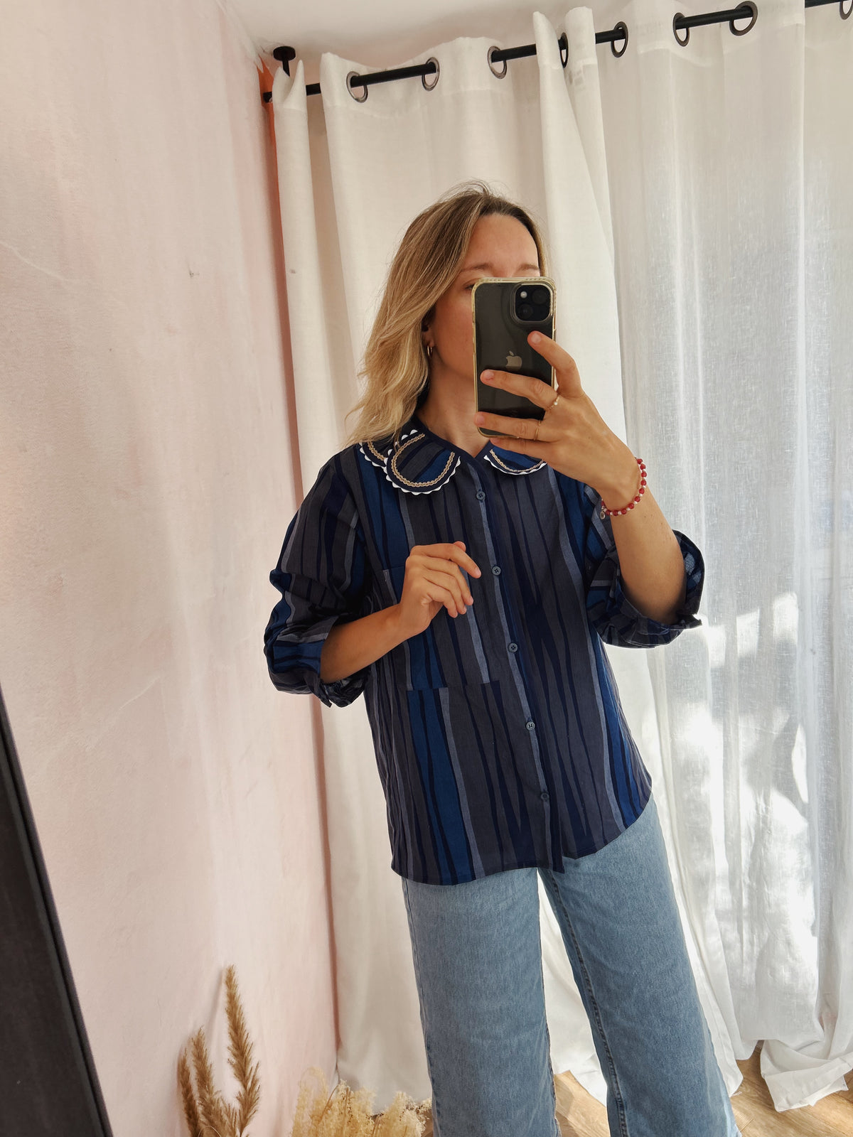 Chemise Marguerite blueberry