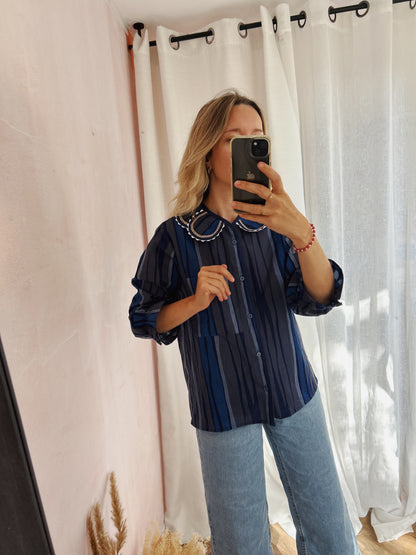 Chemise Marguerite blueberry