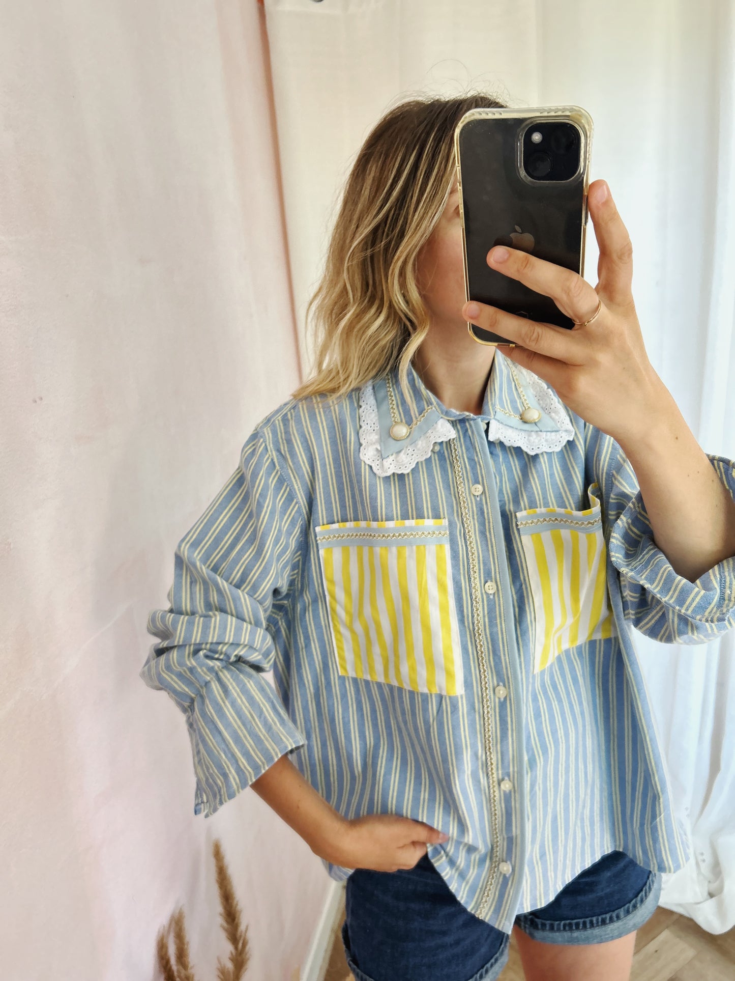 Chemise Mila rayures citron
