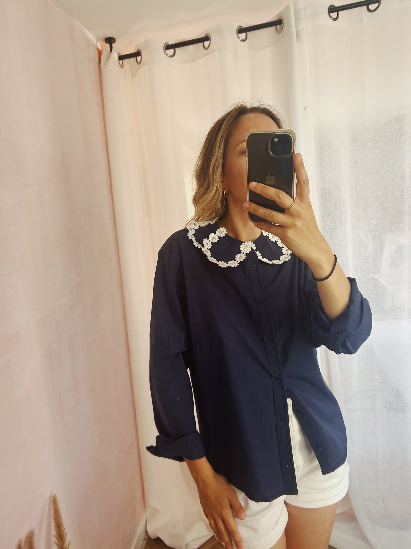 Chemise Maxi Marguerite marine