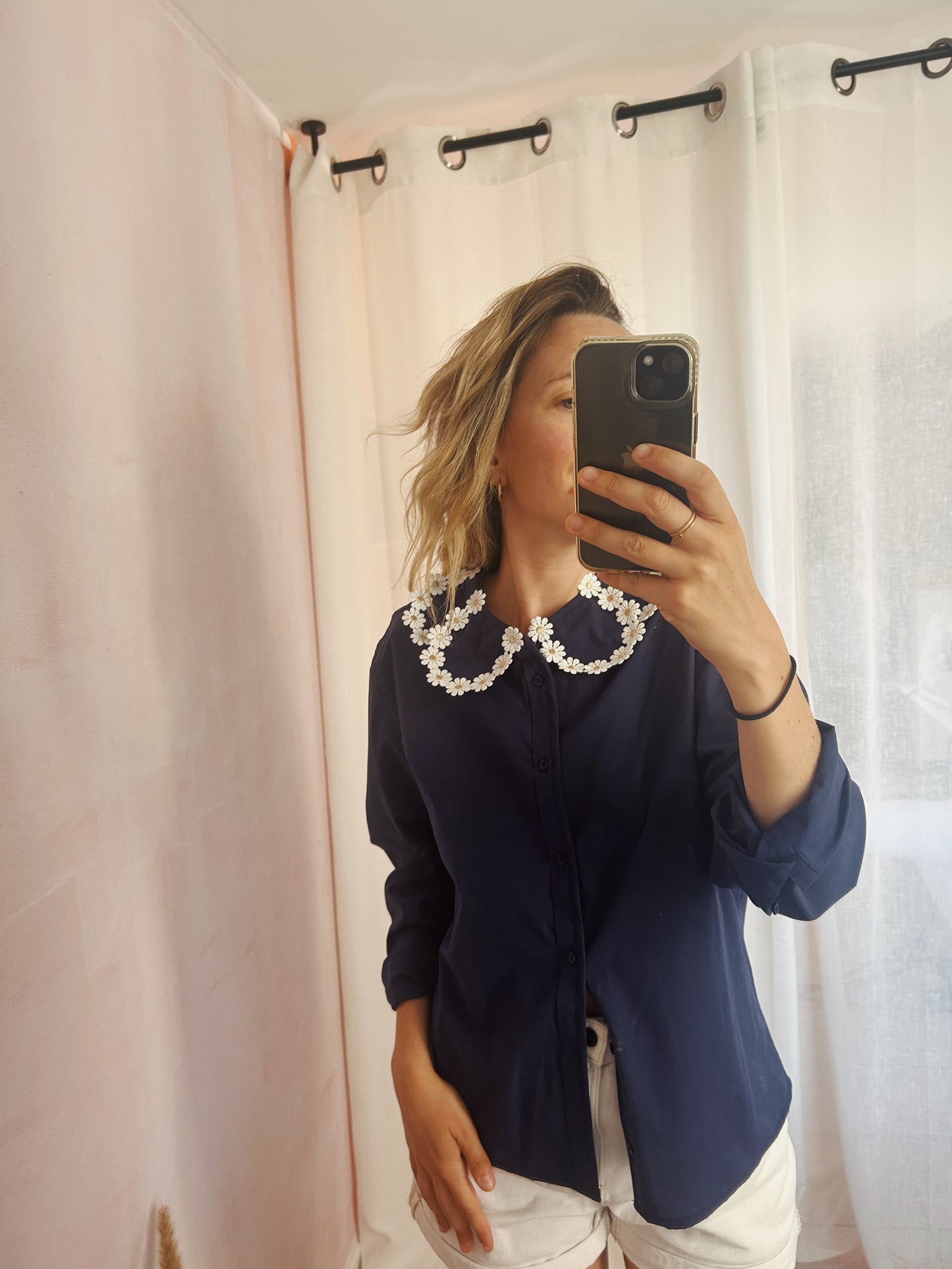 Chemise Maxi Marguerite marine